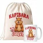 Zestaw personalizowany Kubek + Plecak Kapibara Capybara Zwierzak Prezent