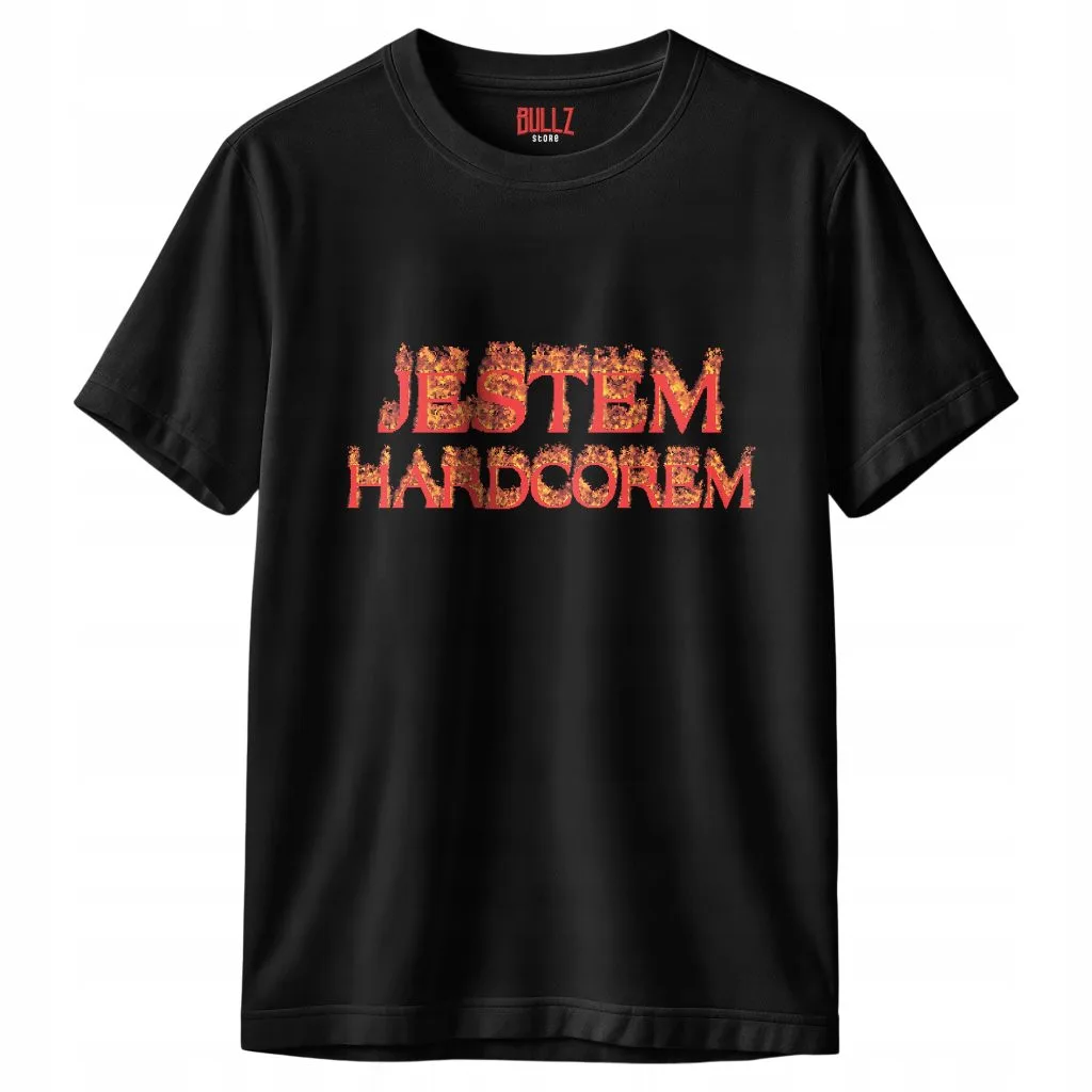 Koszulka czarna męska Jestem Hardcorem Memy r. 3XL