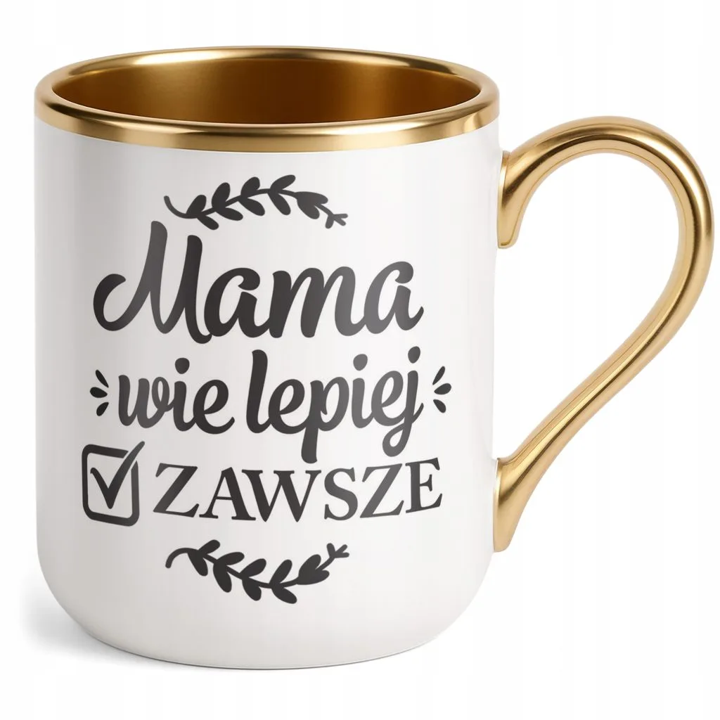 Kubek Premium Złoty Dzień Matki Dla Mamy Prezent Mama Wie Lepiej Zawsze