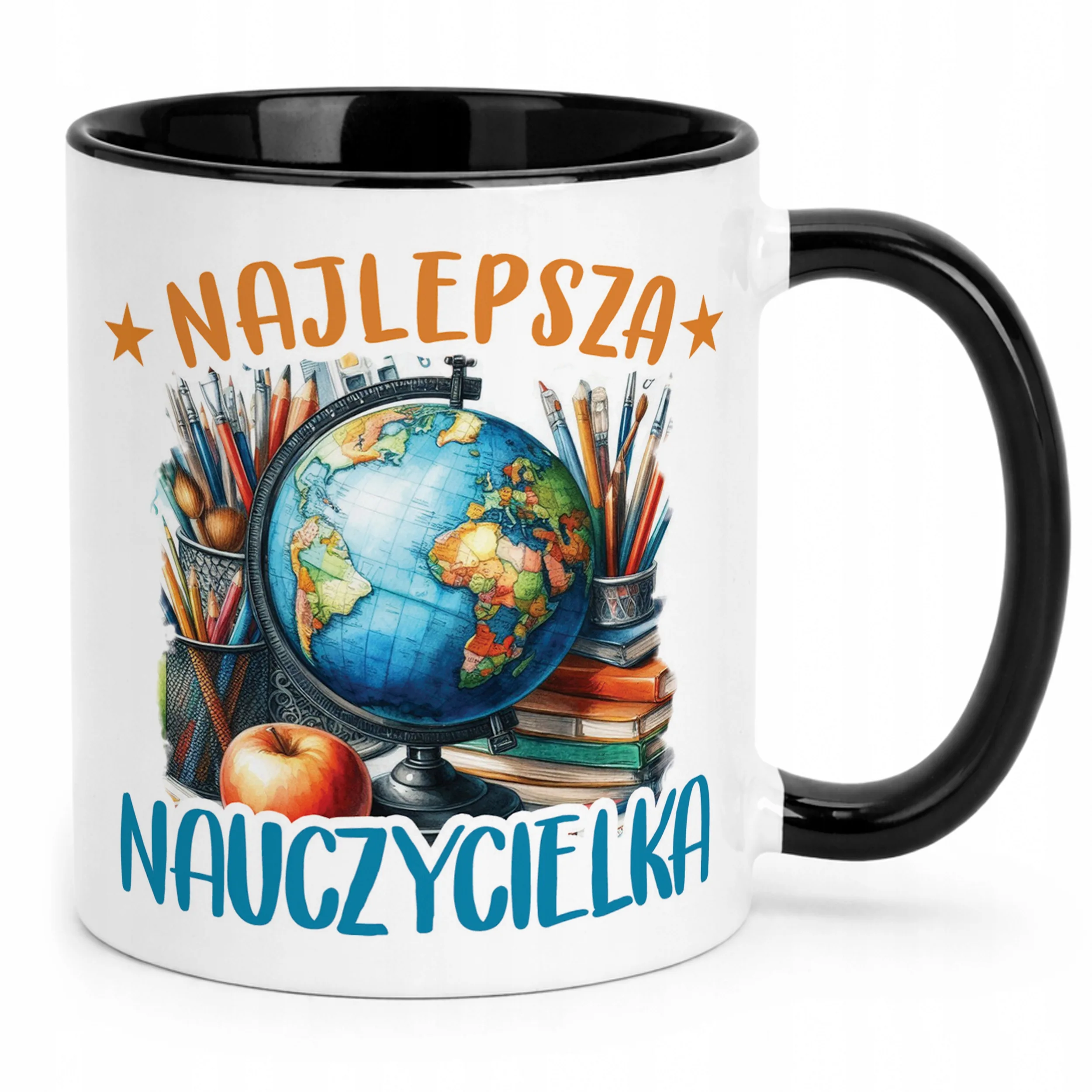 Kubek Czarny Najlepsza Nauczycielka Dzień Nauczyciela Prezent