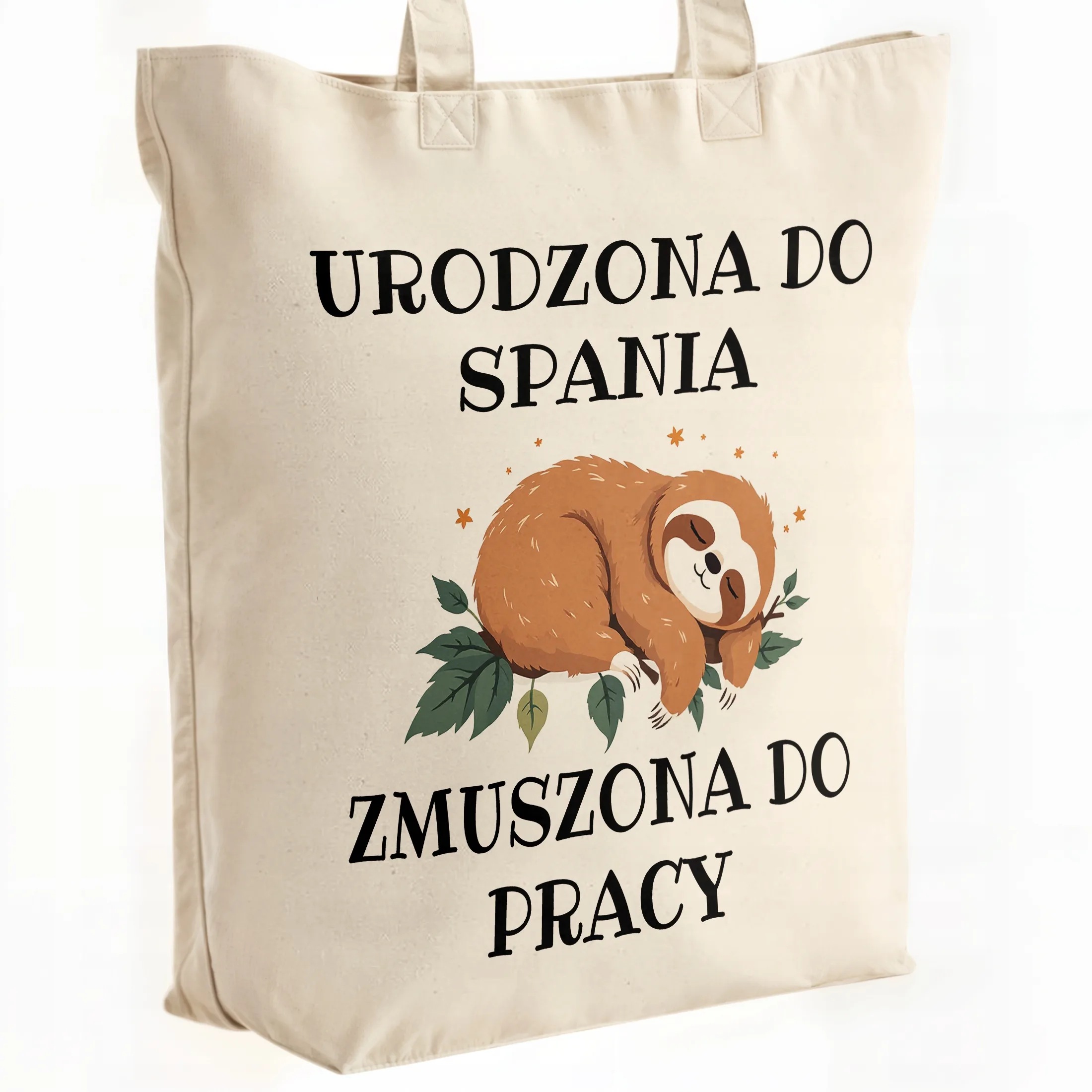 Torba bawełniana premium Urodzona Do Spania Zabawny Prezent