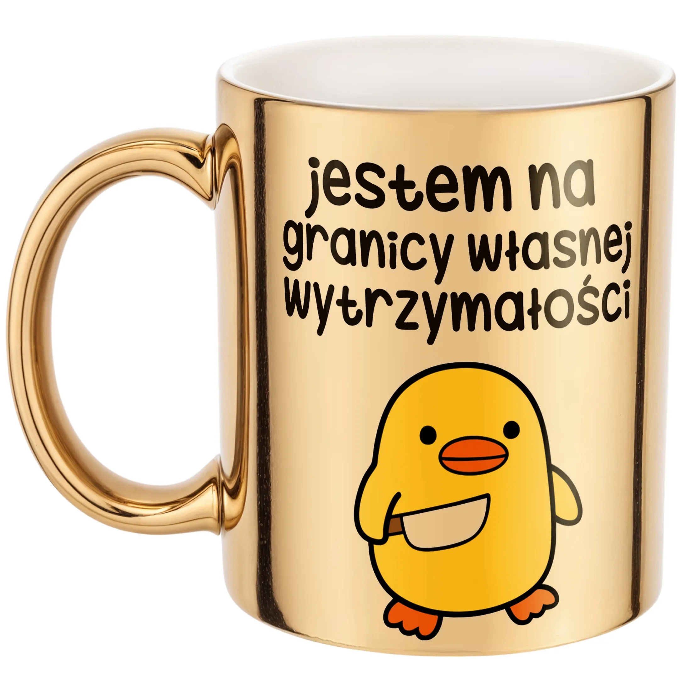 Złoty Kubek Jestem Na Granicy Śmieszny Zabawny Prezent