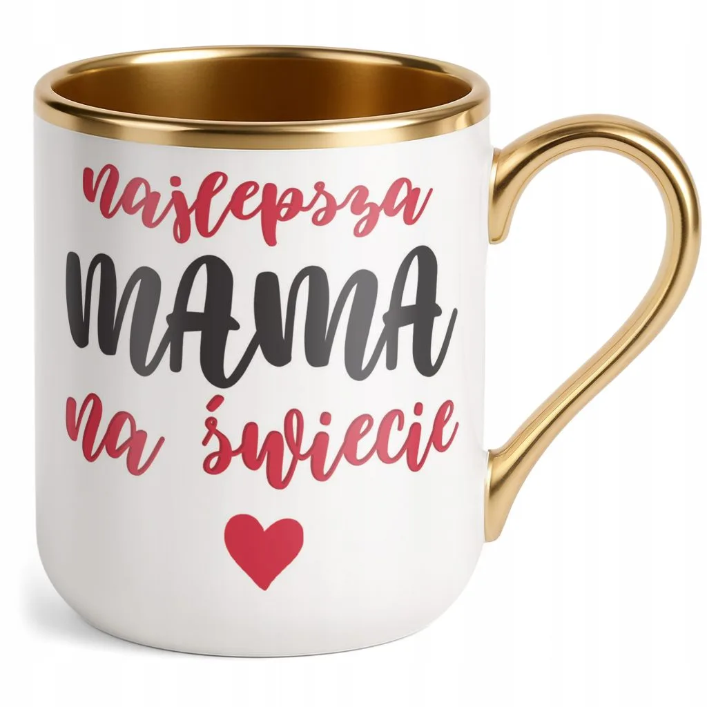 Kubek Premium Złoty Dzień Matki Dla Mamy Prezent Najlepsza Mama na Świecie