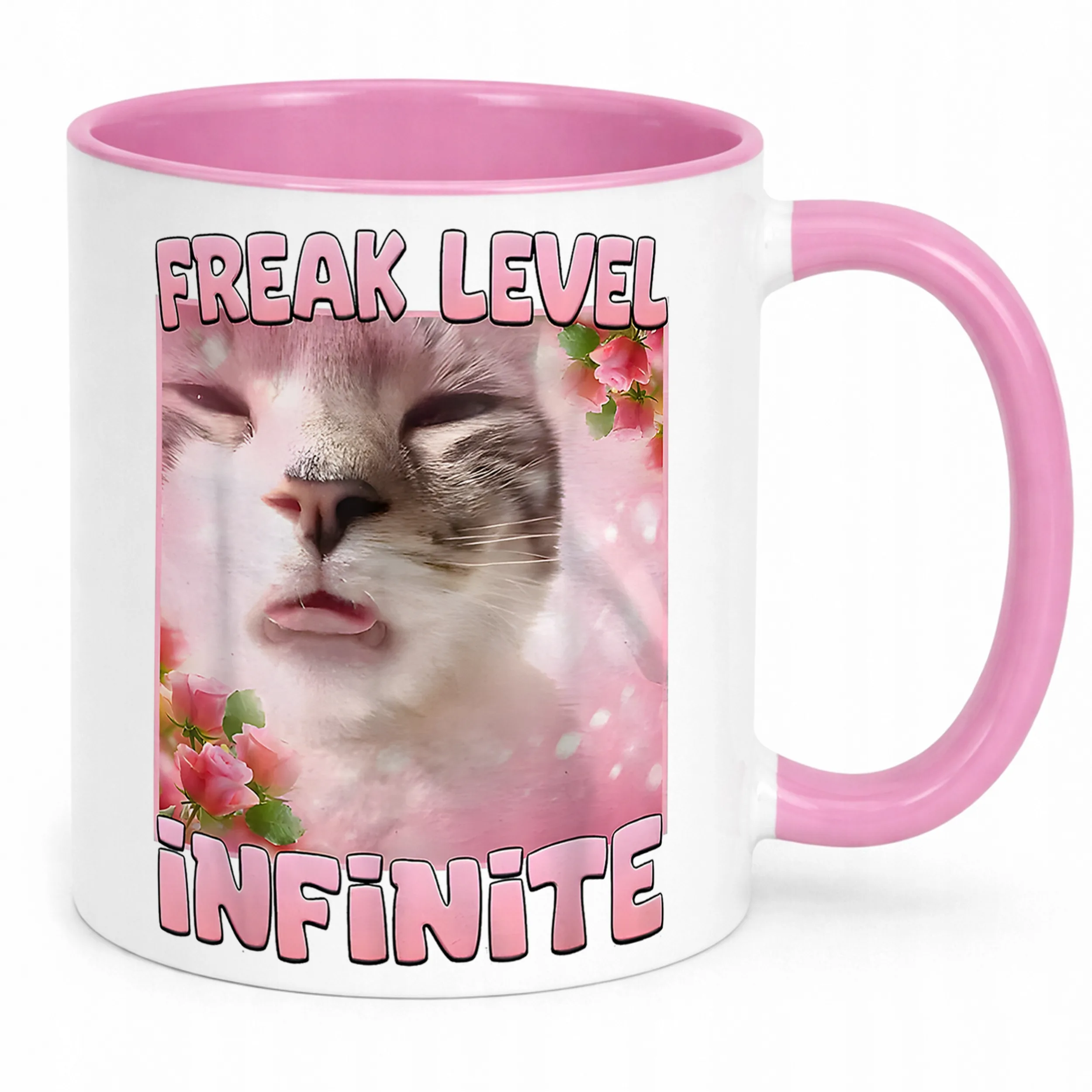 Kubek Różowy Freak Level Infinite viral tiktok mem