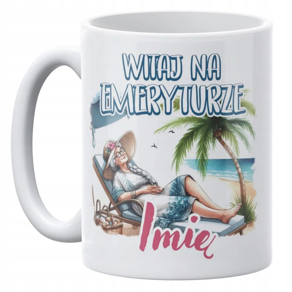 Kubek ceramiczny Personalizowany Dla Emerytki Z Okazji Emerytury Prezent