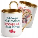 Kubek Premium Złoty Personalizowany Na Walentynki Kocham Cię Prezent