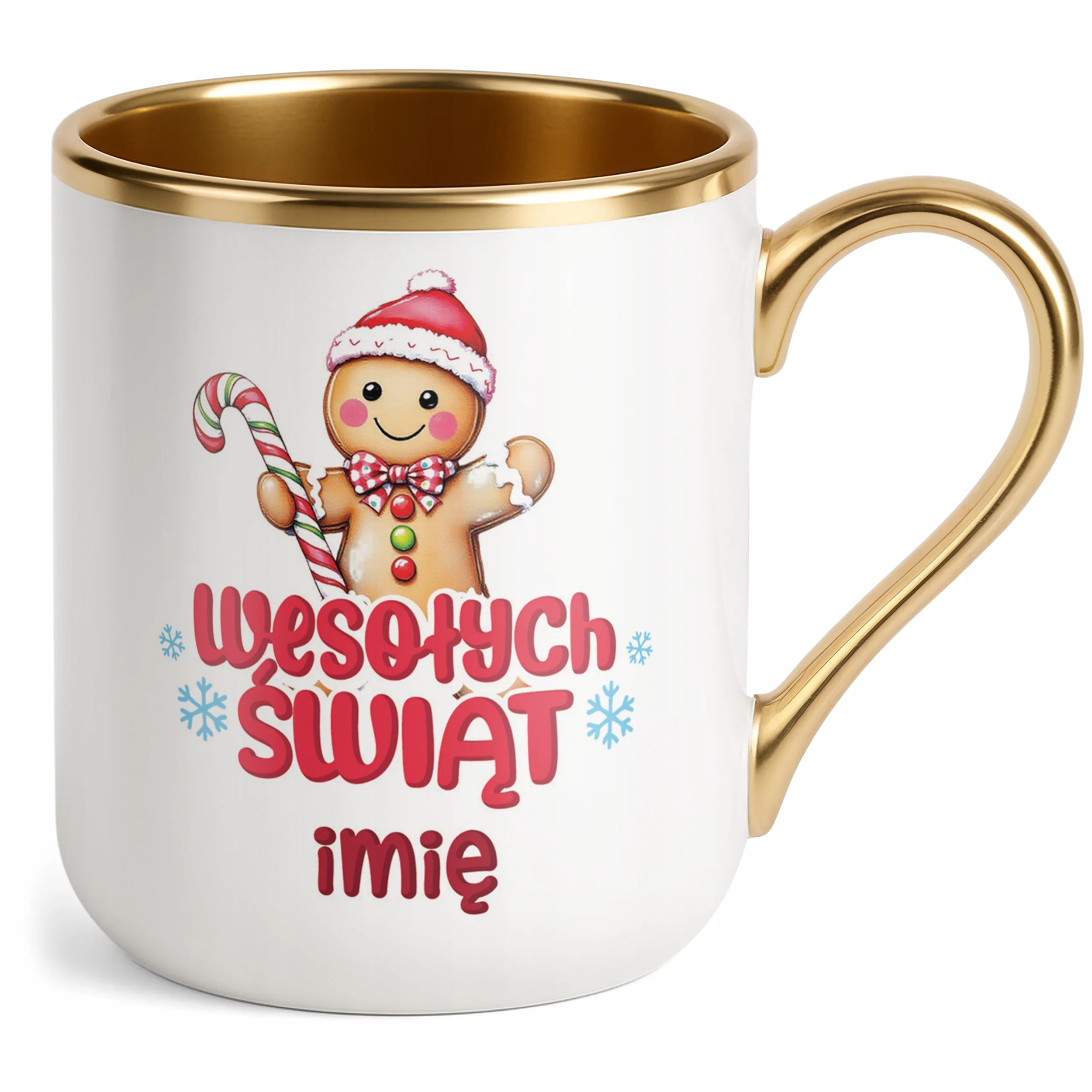 Kubek Premium Złoty Personalizowany Świąteczny Boże Narodzenie Prezent