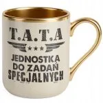 Kubek Premium Złoty Ecru Dzień Ojca Dla Taty Tata Jednostka Prezent
