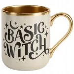 Kubek Premium Złoty Ecru Halloween Basic Witch Jesień Wiedźma Prezent
