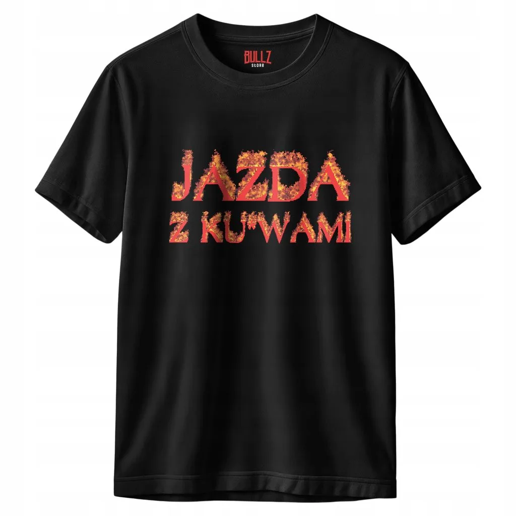 Koszulka czarna męska Jazda Z Ku**ami Memy r. 3XL
