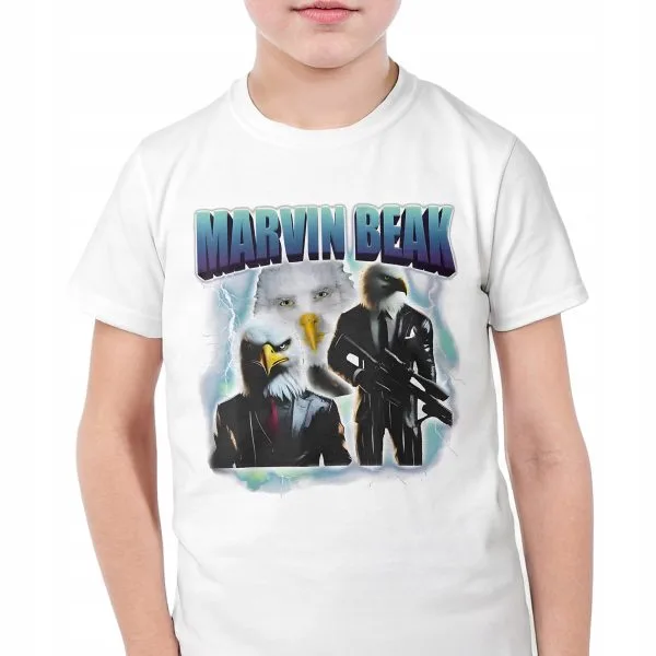 Koszulka biała dziecięca Marvin Belk viral tiktok brainrot mem