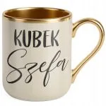 Kubek Premium Złoty Ecru Kubek Szefa Dla Szefa Prezent Praca