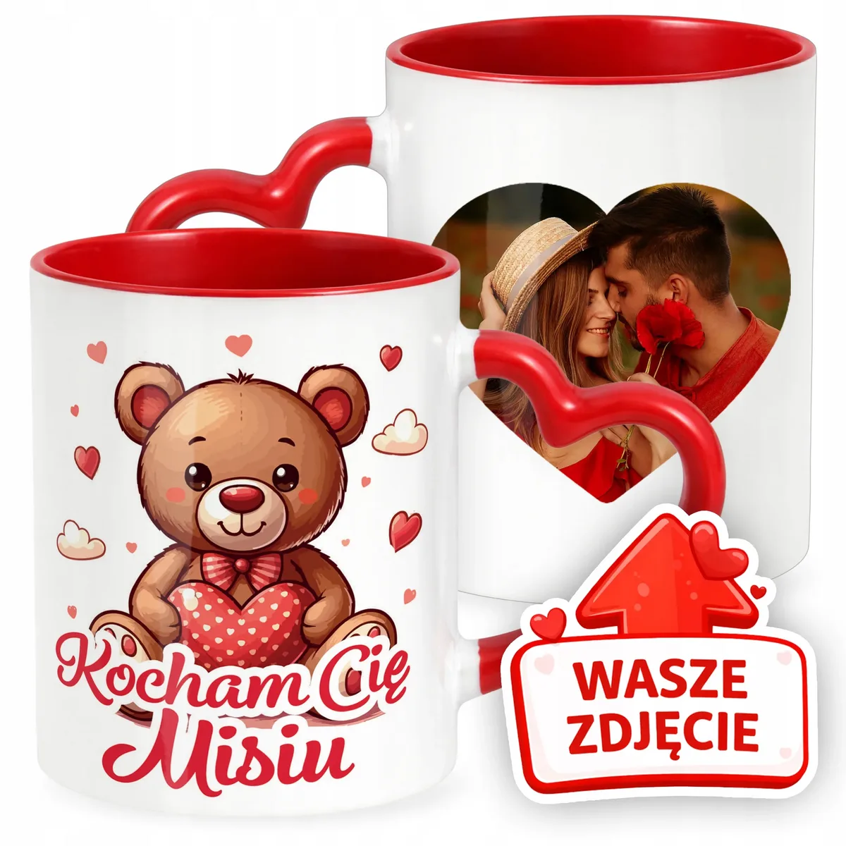 Kubek Walentynkowy Z Własnym Zdjęciem Serce Walentynki Prezent Upominek