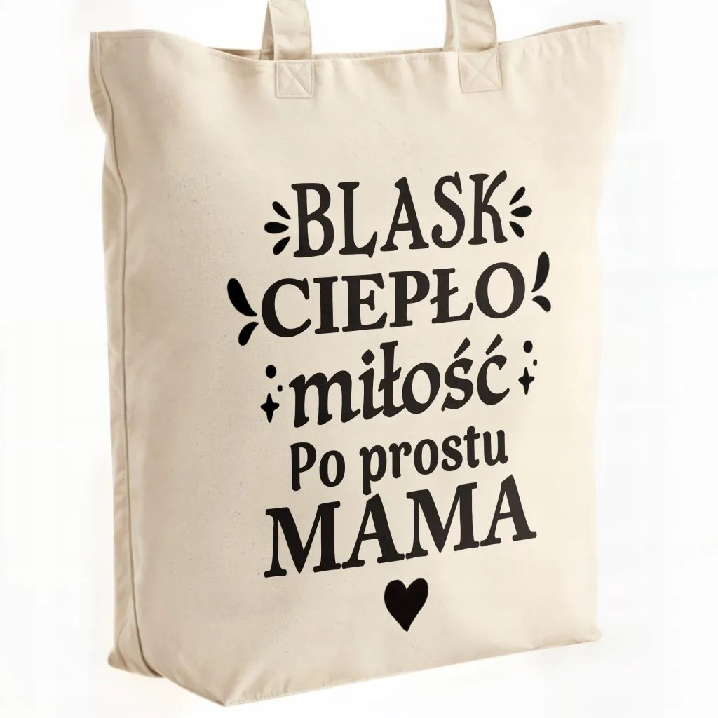Torba bawełniana premium na zakupy Dzień Matki Prezent Blask Ciepło Miłość