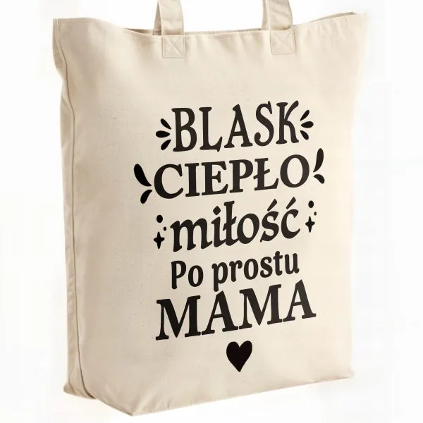 Torba bawełniana premium na zakupy Dzień Matki Prezent Blask Ciepło Miłość