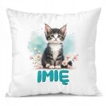 Poduszka 38x38cm Personalizowana Kot Kotek Zwierzak Słodki Dla Dzieci