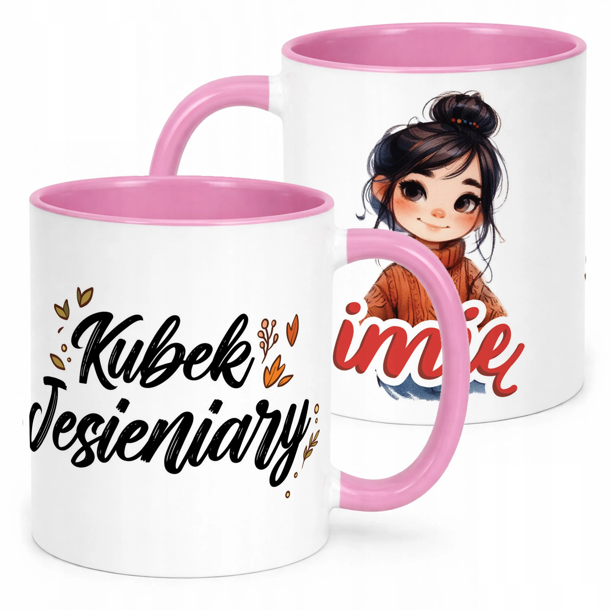 Kubek Różowy Personalizowany Jesienny Jesieniara Prezent Upominek