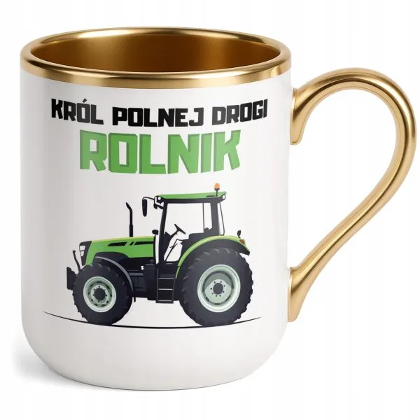 Kubek Premium Złoty Rolnik Dla Rolnika Traktor Zabawny Prezent