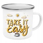 Emaliowany Kubek Garnuszek Take It Easy Prezent Upominek