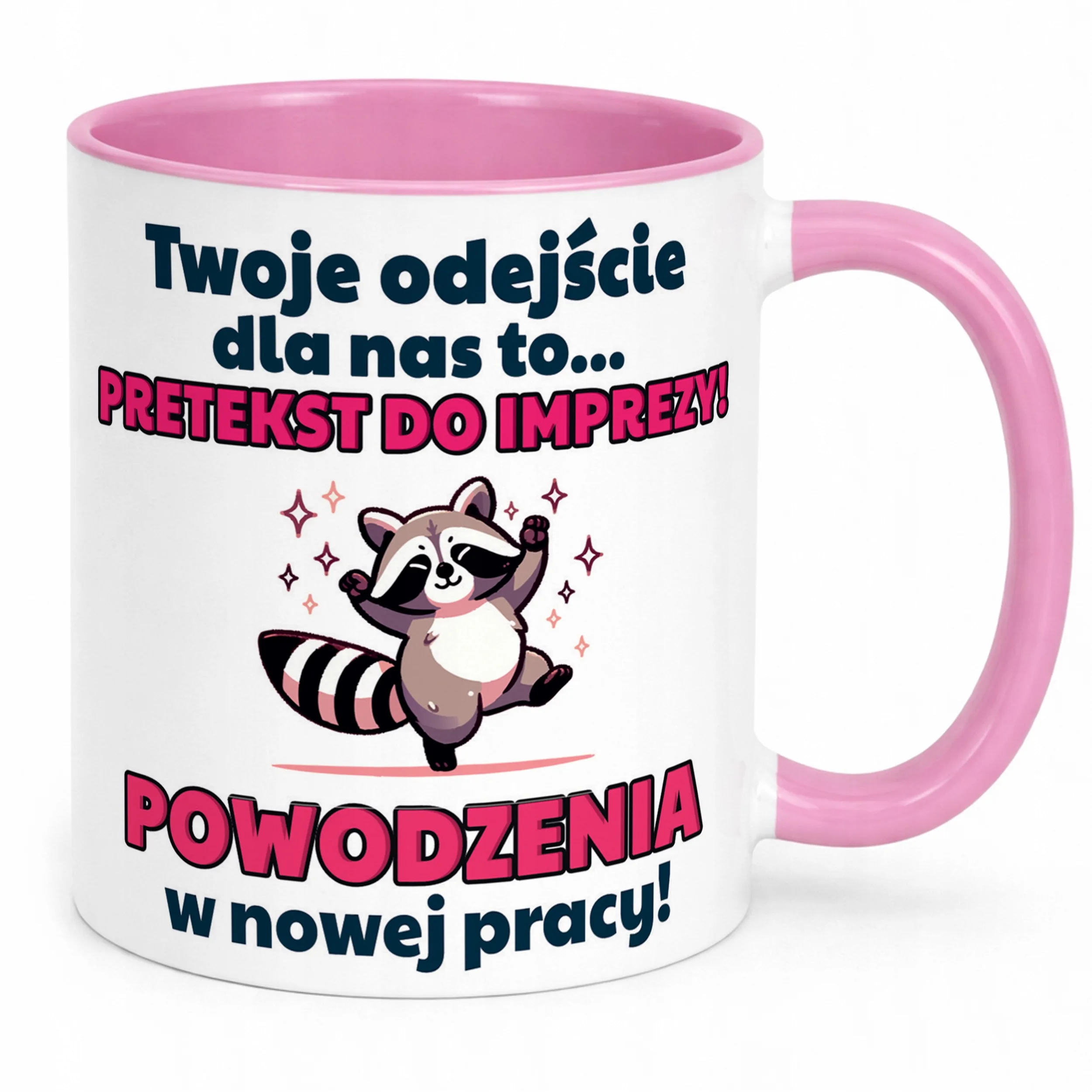 Kubek Różowy Pożeganie Odejście z Pracy Dla Kolegi Koleżanki Prezent