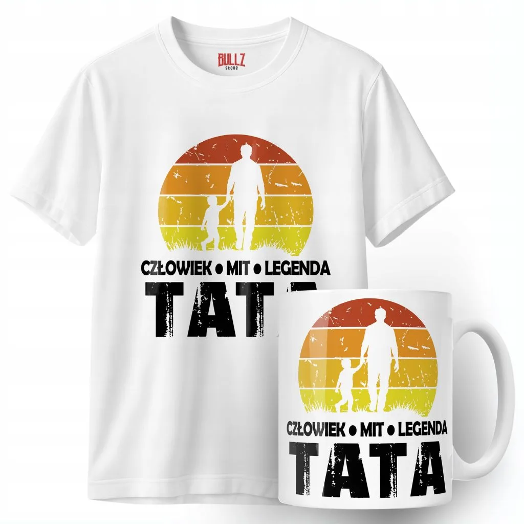 Zestaw Kubek + Koszulka Dzień Ojca Dla Taty Człowiek Mit Legenda