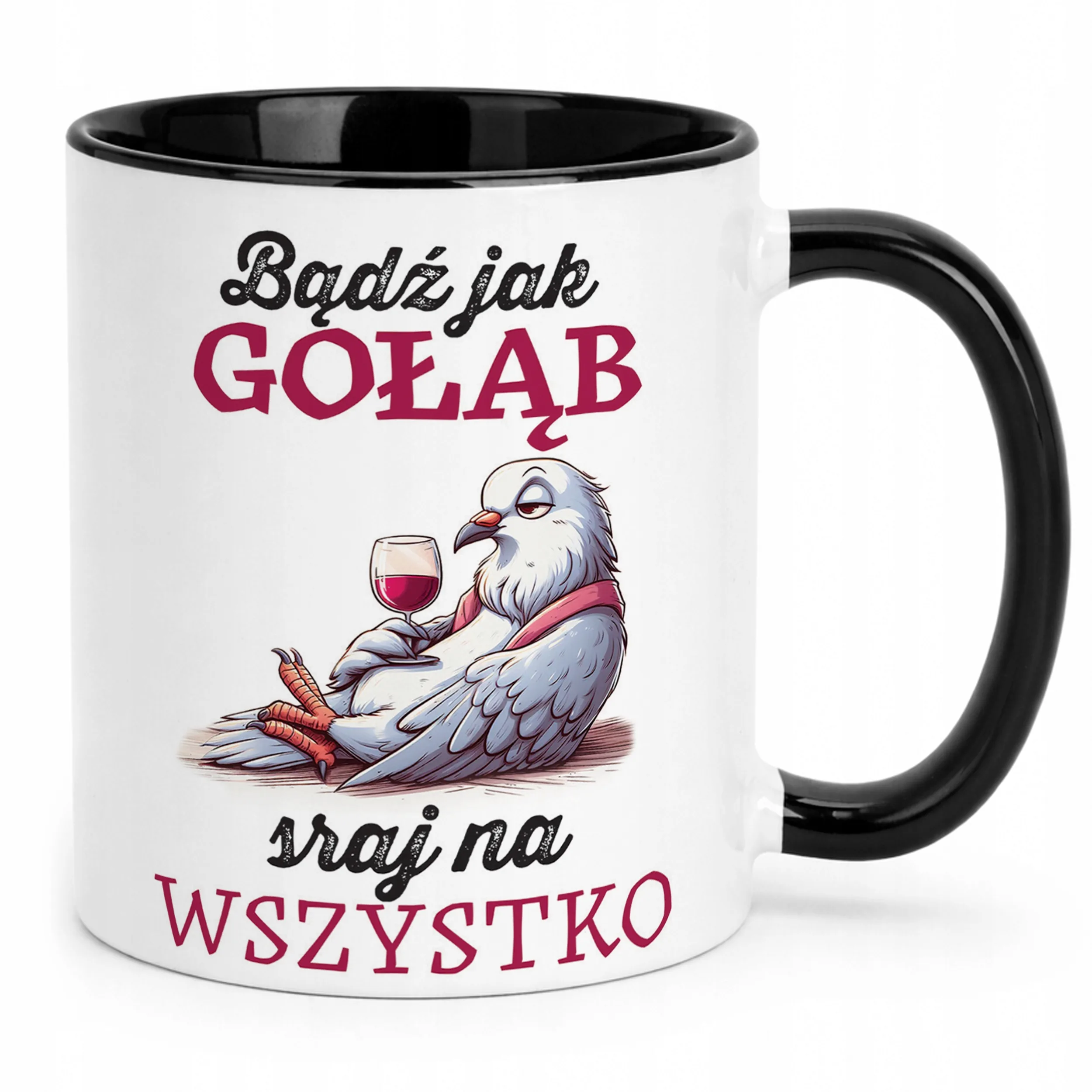 Kubek Czarny Dla Gołębiarzy Prezent Upominek Dla Hodowcy Gołębi