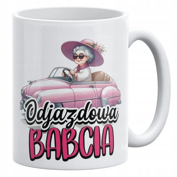 Kubek ceramiczny 330 ml Na Dzień Babci Prezent Upominek Odjazdowa Babcia