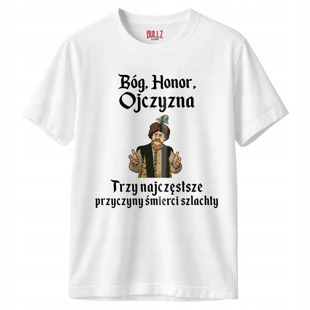 Koszulka biała męska 1670 Bóg Honor Ojczyzna