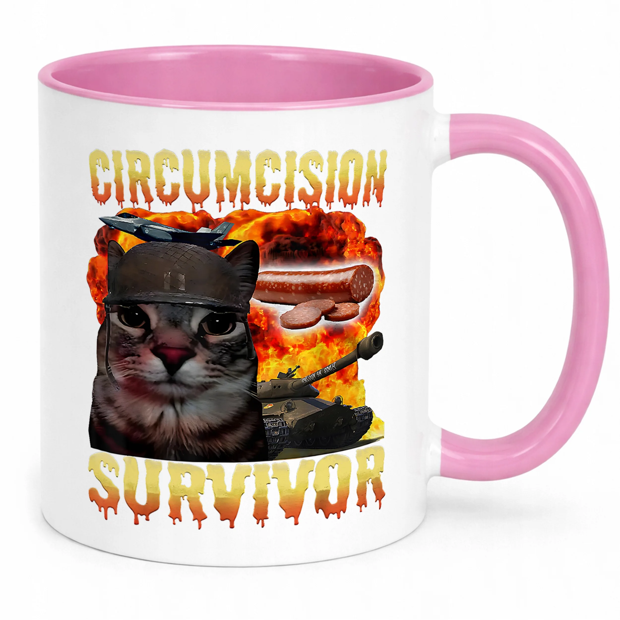 Kubek Różowy Circumcision Survivor viral tiktok brainrot