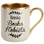 Kubek Premium Złoty Ecru Personalizowany Dzień Kobiet Zabawny