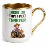 Kubek Premium Złoty Rolnik Dla Rolnika Traktor Zabawny Prezent