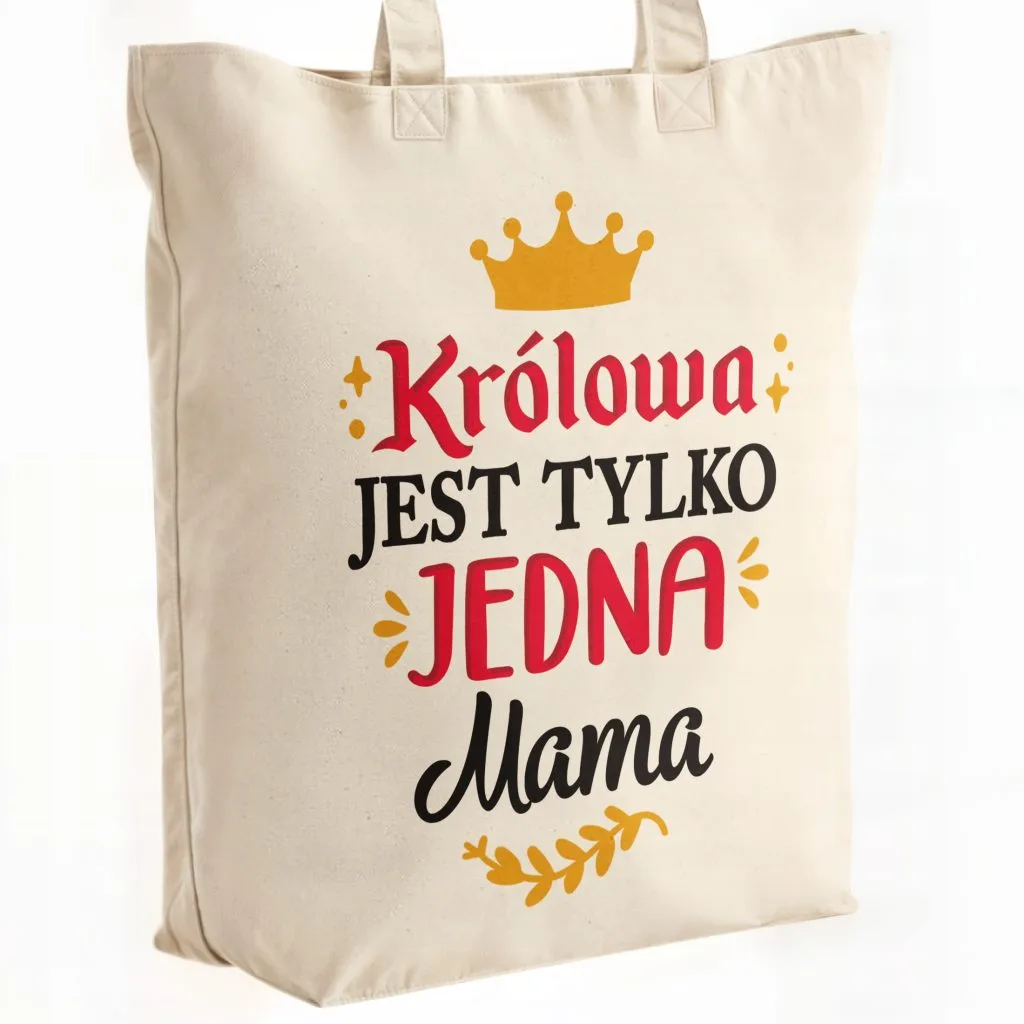 Torba bawełniana premium na zakupy Dzień Matki Prezent Królowa Mama