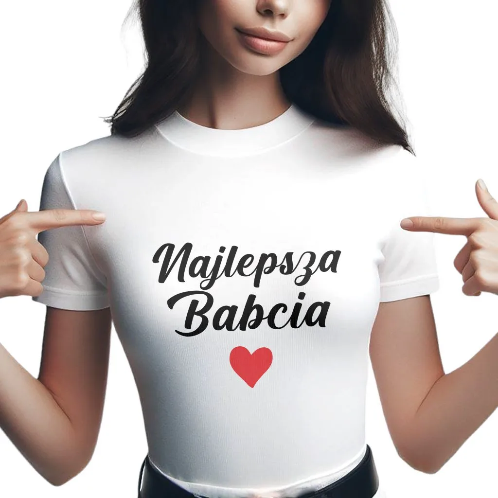 Koszulka Damska T-shirt Na Dzień Babci Prezent Najlepsza Babcia