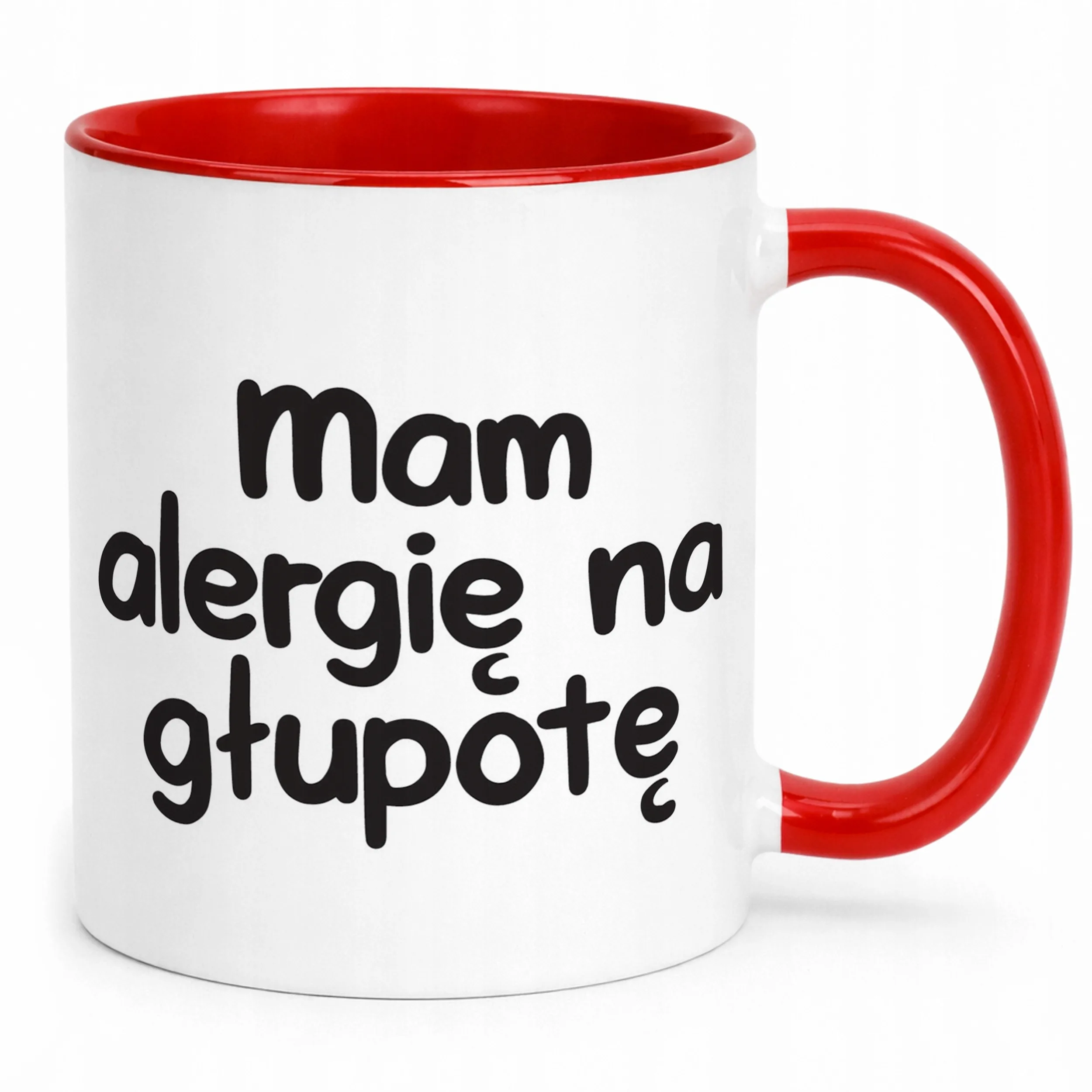 Kubek Czerwony Mam Alergię Na Głupotę Śmieszny Zabawny Prezent