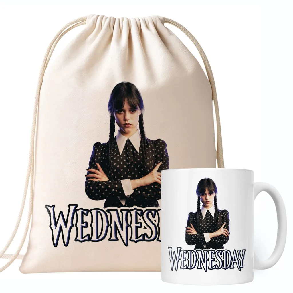 Zestaw Kubek + Plecak Nevermore Wednesday Addams Dla Fanów Prezent