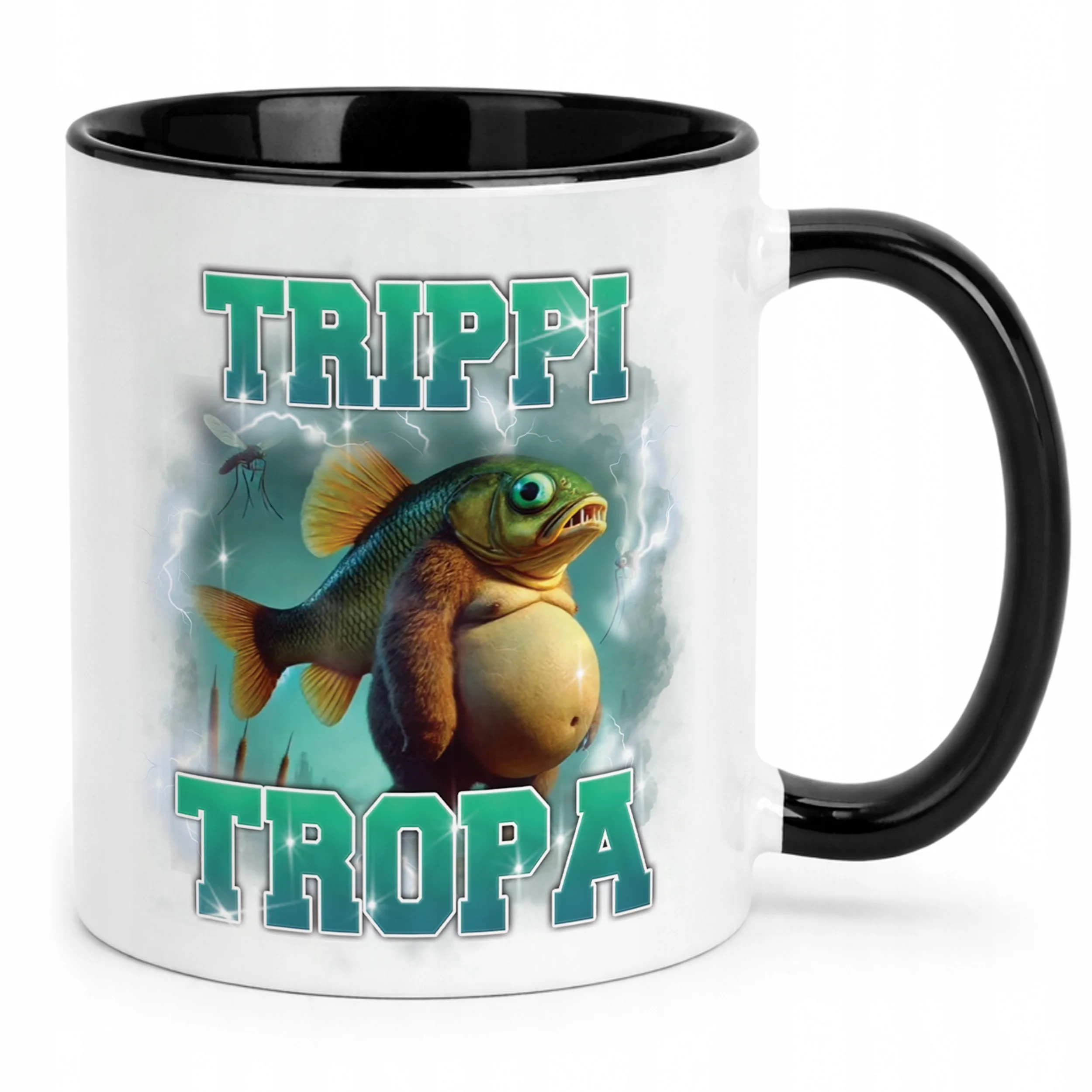 Kubek Czarny BRAINROT Trippi Troppi Memy Zabawny TikTok Viral
