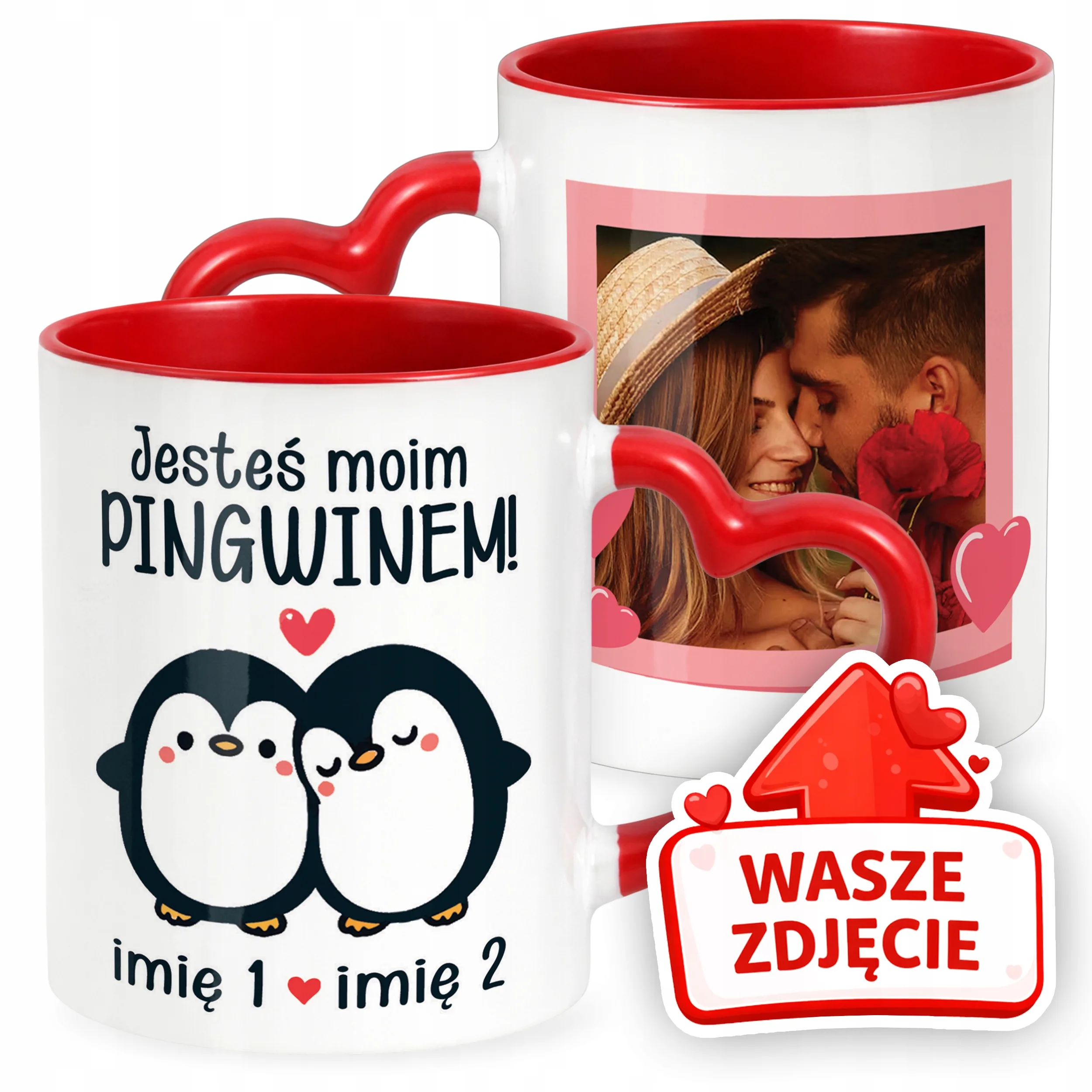 Kubek Walentynkowy Z Własnym Zdjęciem Imionami Serce Walentynki Prezent