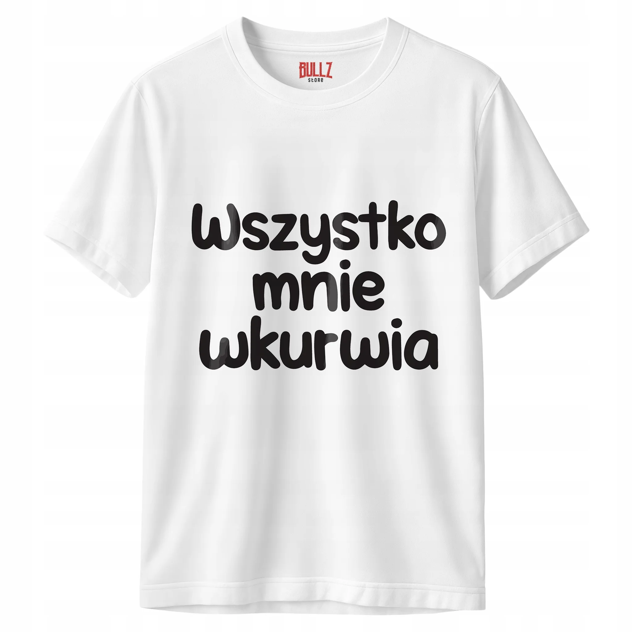 Koszulka biała męska Wszystko Mnie Wku**ia Zabawny Prezent
