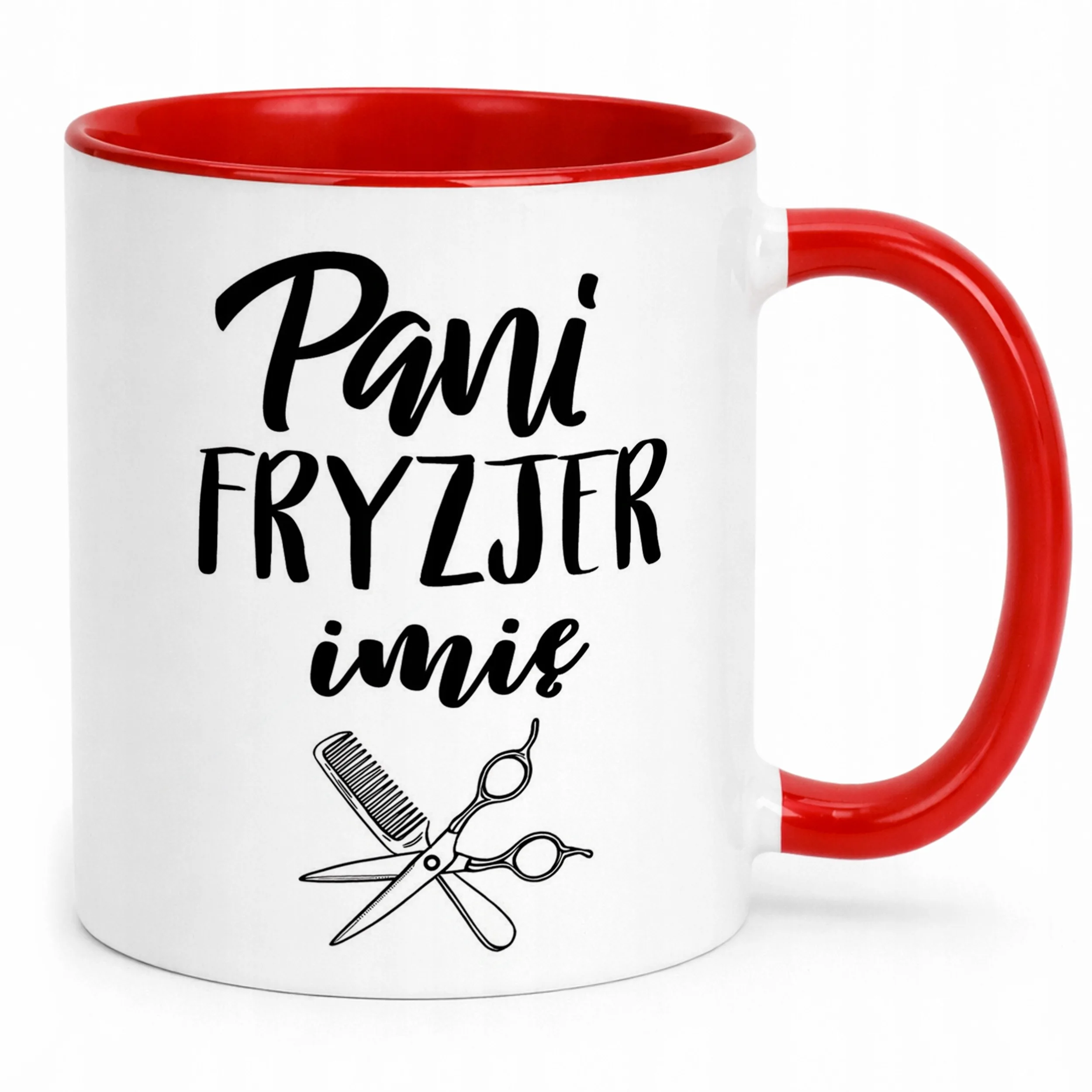 Kubek Czerwony Personalizowany Pani Fryzjer Dla Fryzjerki Prezent