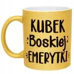 Złoty kubek brokatowy Z okazji Emerytury Dla Emerytki Prezent