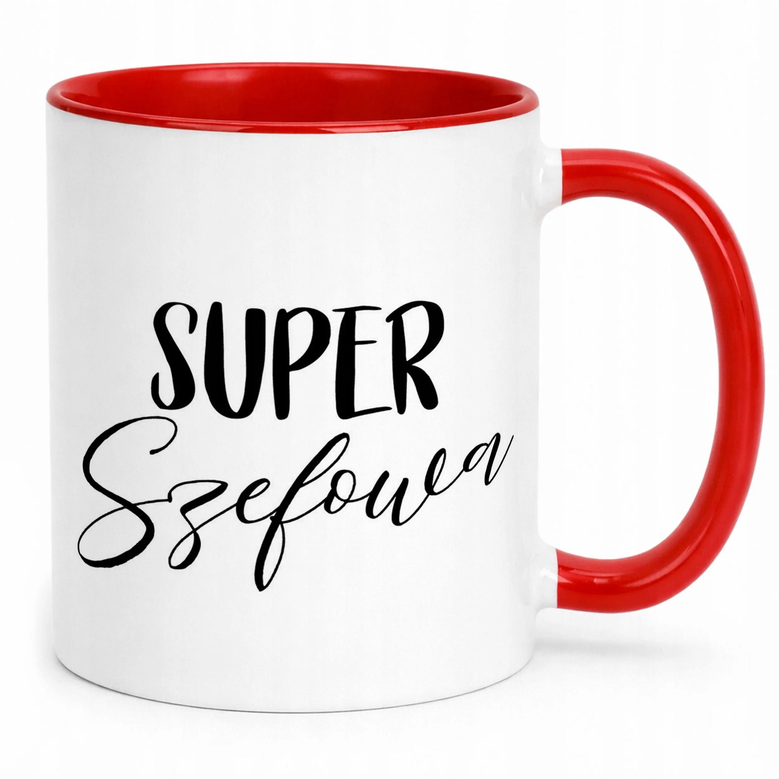 Kubek Czerwony Super Szefowa Dla Kobiety Praca Prezent