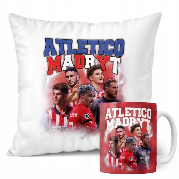 Zestaw Kubek + Poduszka Atlético Madryt Griezmann Morata