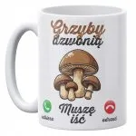 Kubek ceramiczny 330 ml Grzyby Dzwonią Dla Grzybiarzy Zbieraczy Grzybów