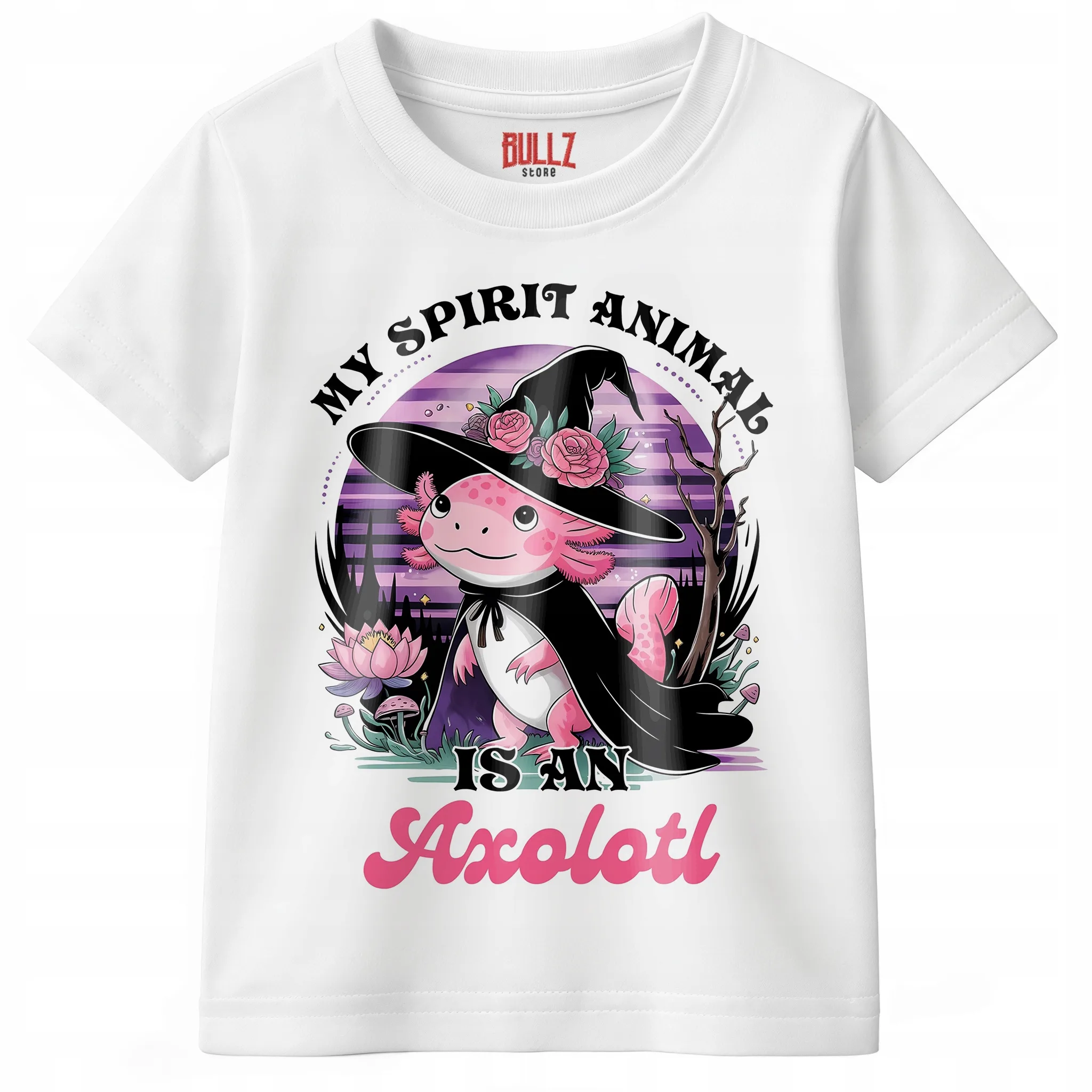 Podkoszulek dziecięcy biały Aksolotl Axolotl Słodki Różowy HIT