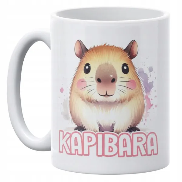 Kubek ceramiczny 330 ml Kapibara Zwierzak Słodki Prezent Upominek