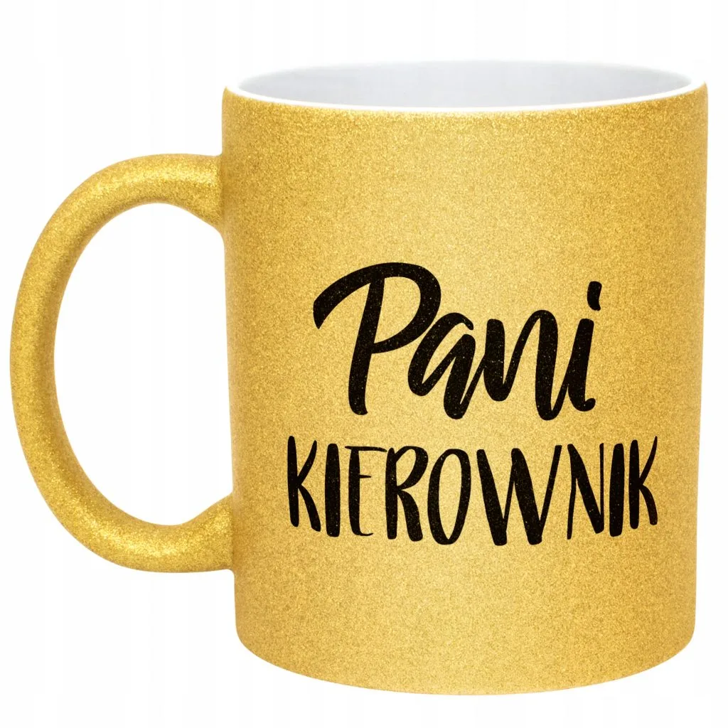 Złoty kubek brokatowy Dla Pani Kierownik Dla Kobiety Prezent Praca