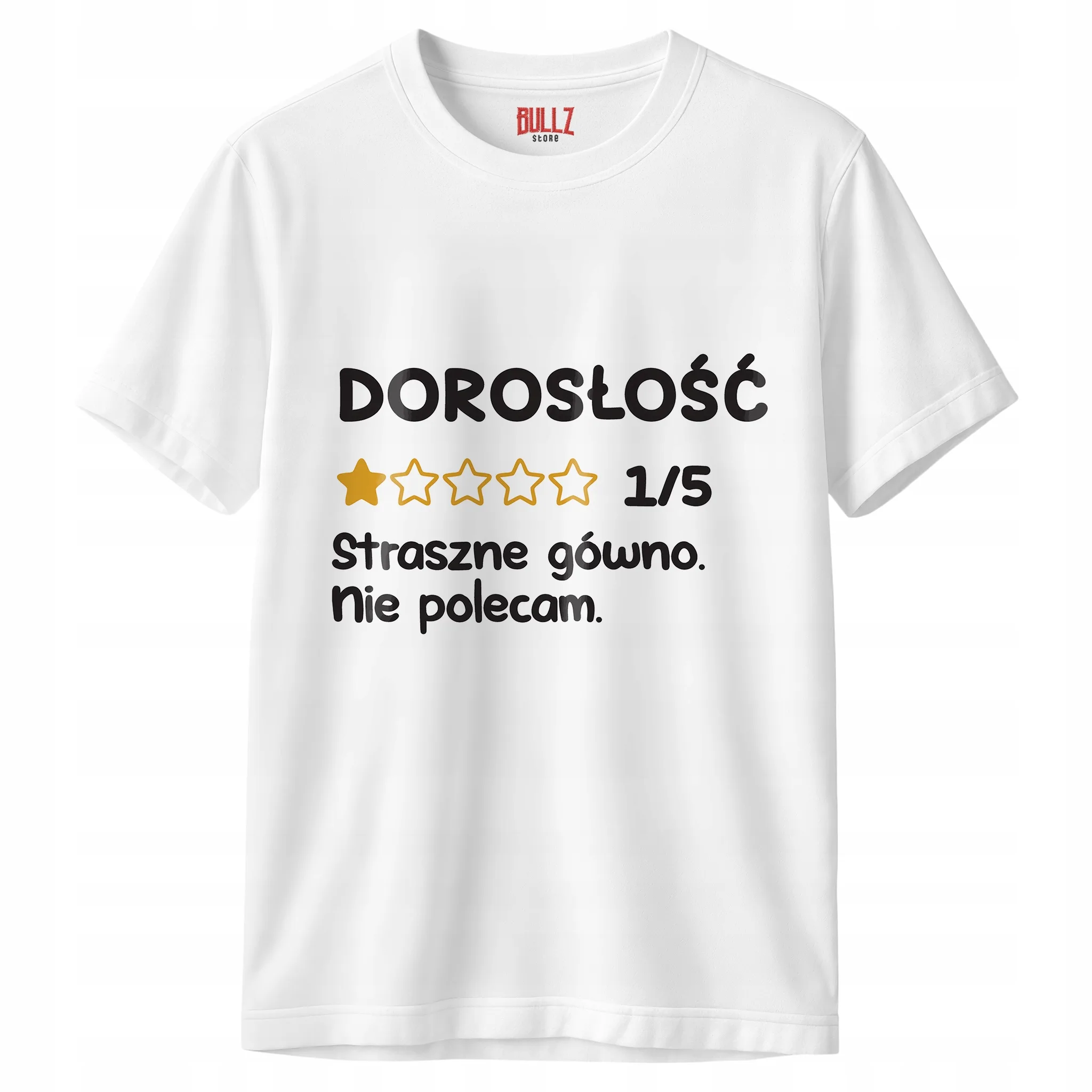 Koszulka biała męska Dorosłość Nie Polecam Zabawny Prezent r. 3XL