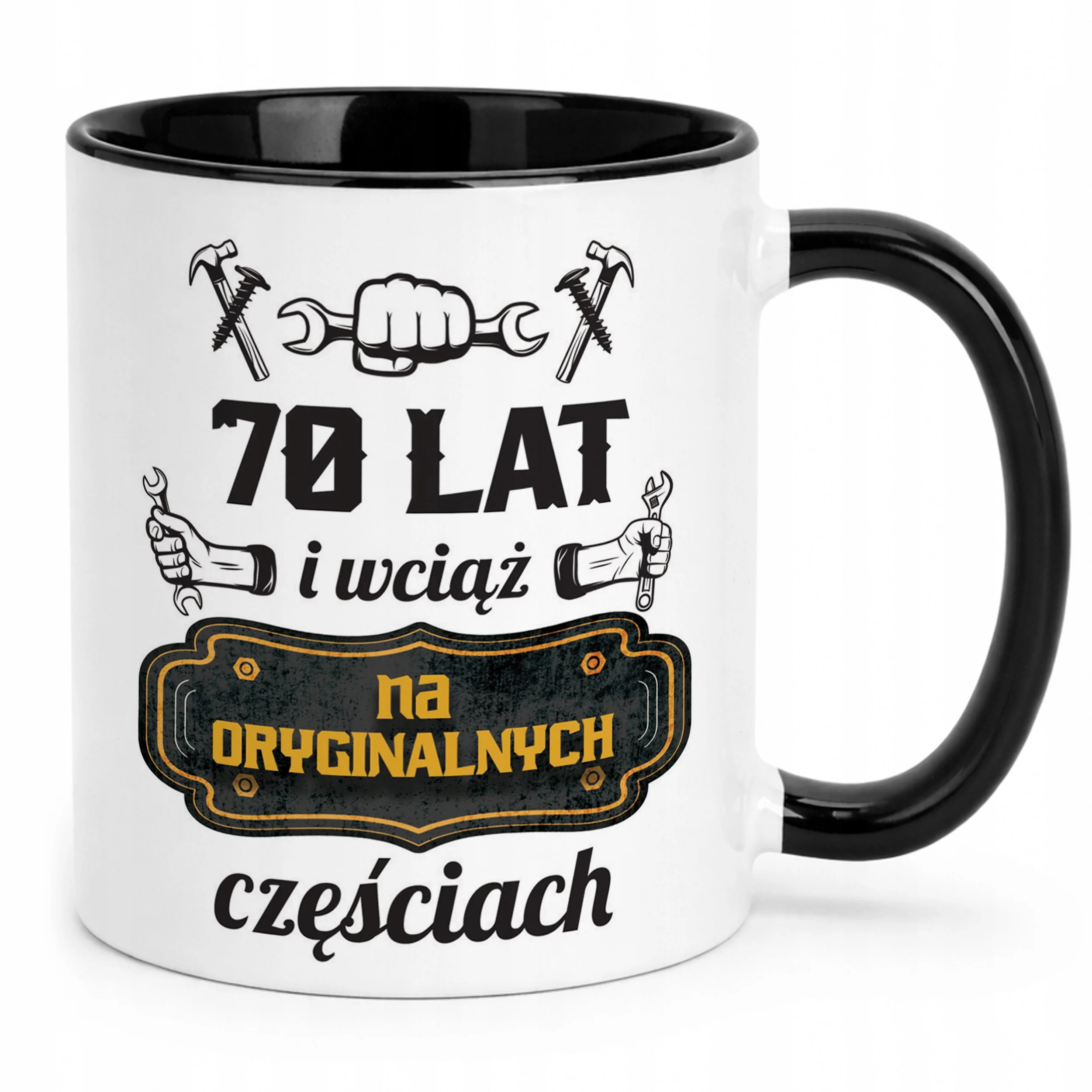 Kubek Czarny Na Oryginalnych Urodziny 70 Prezent Upominek