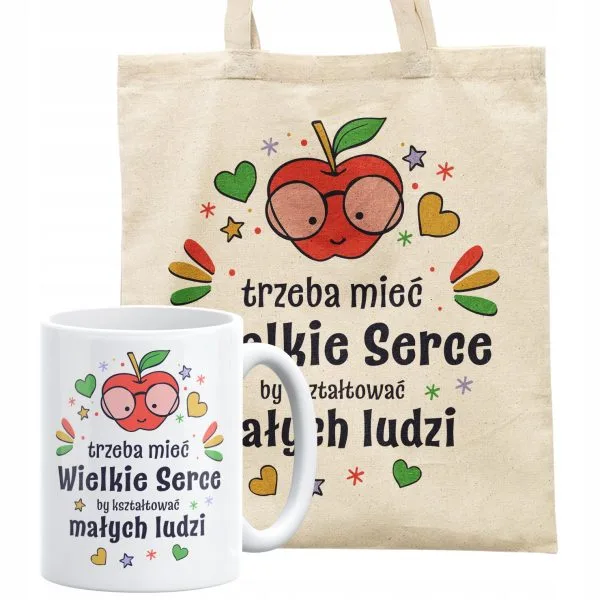 Zestaw upominek prezent na dzień nauczyciela kubek + torba