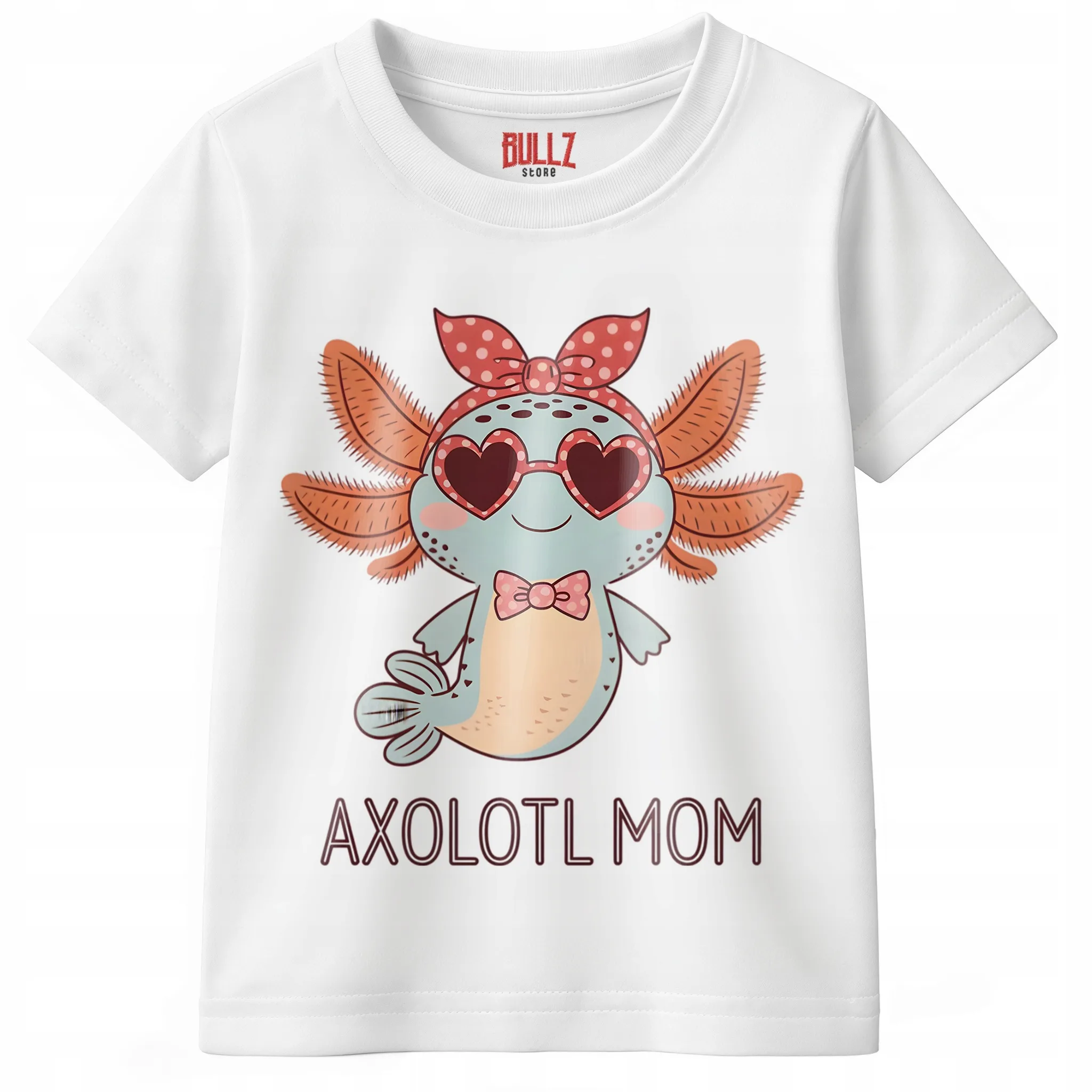 Koszulka dla dziecka biała Aksolotl Axolotl Różowy Uśmiech HIT